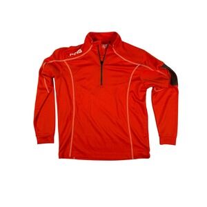 PING Performance Golf Pullover 1/4 Zip Long Sleeve Orange M Mens